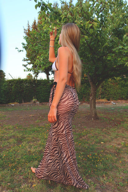 Salida de baño animal print usada como vestido