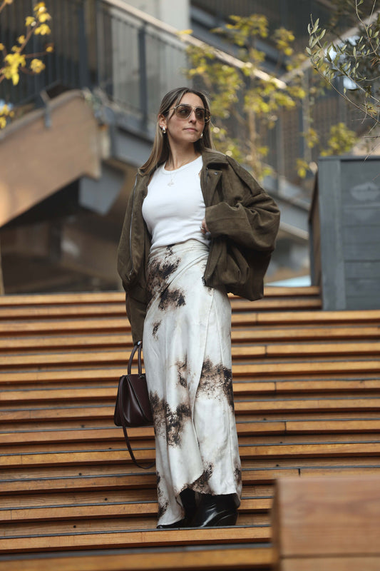 FALDÓN AURA - ESTAMPADO TIERRA