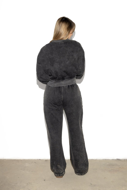 Areia Travel Set washed black - detalle textura acid wash