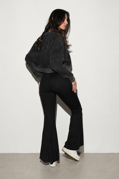 Calza soft flare negro - vista lateral