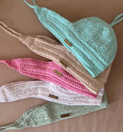 Top crochet verde mint - look completo