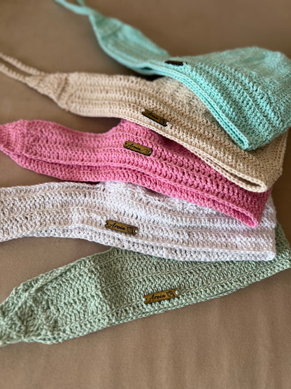 Top crochet verde agua - vista trasera